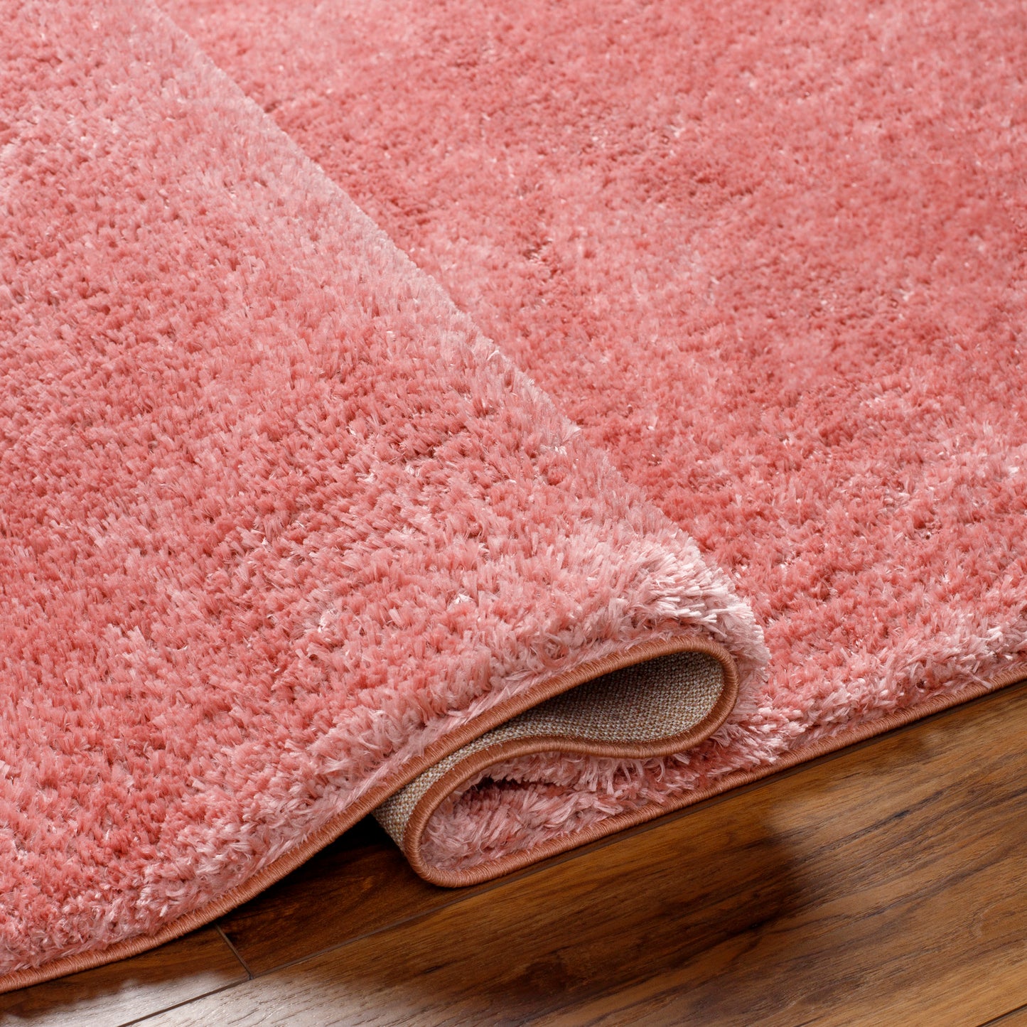 BOXHOLM Shaggy Teppich I Wohnzimmer, Schlafzimmer I Moderner Hochfloriger Teppich, Weicher Langflor Teppich, Plegeleicht I Rosa