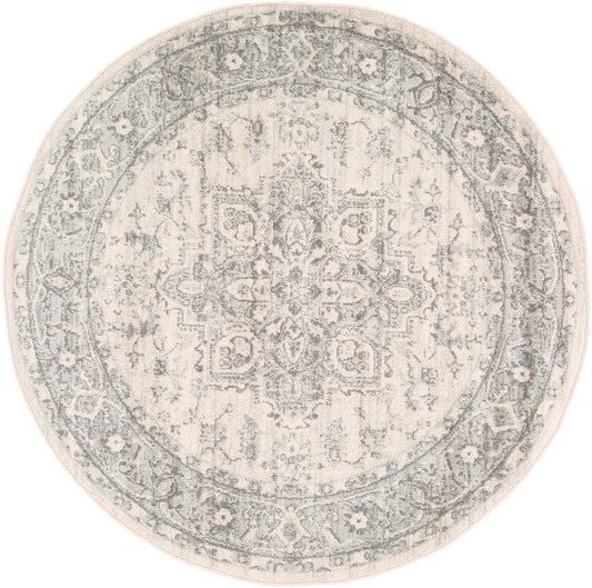 CHARTRES Vintage Teppich I Läufer, Flur, Wohnzimmer, Esszimmer I Orientalischer Traditioneller Boho Kurzflor Teppich I Grau, Beige