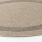 MARCHELLE Outdoor Jute-Look Teppich I In & Outdoor Boho Wetterfest Teppich für den Balkon, Terrasse, Garten, Rund I Beige, Schwarz