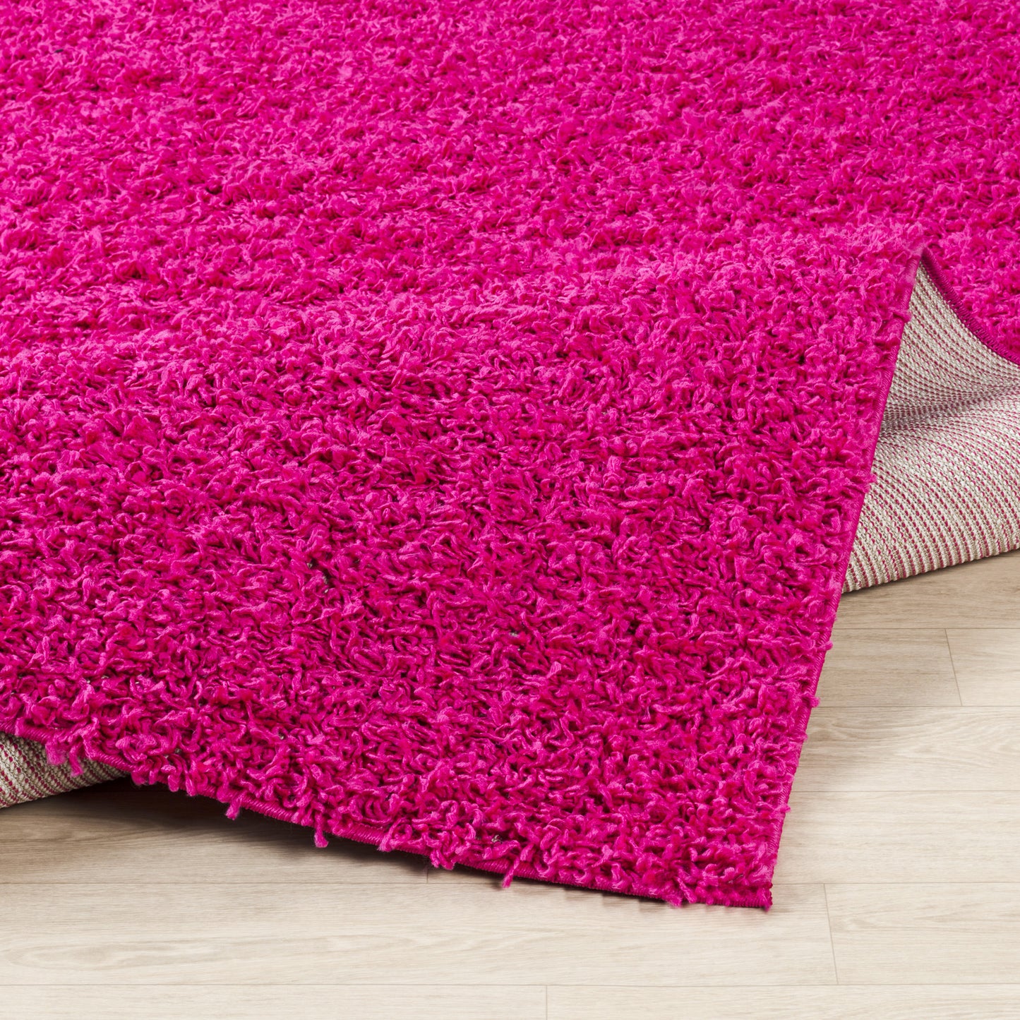 TORRIS Shaggy Teppich I Läufer, Flur, Wohnzimmer, Schalzimmer I Moderner Hochfloriger Teppich, Weicher Langflor Teppich I Fuschia