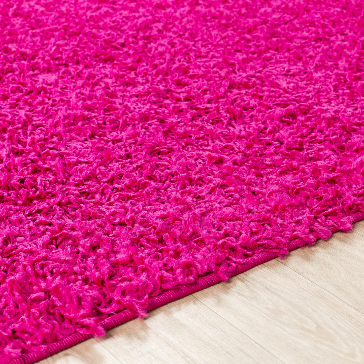 TORRIS Shaggy Teppich I Läufer, Flur, Wohnzimmer, Schalzimmer I Moderner Hochfloriger Teppich, Weicher Langflor Teppich I Fuschia