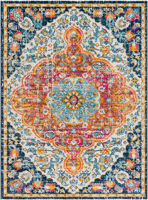 HORZIK Vintage Teppich I Läufer, Flur, Wohnzimmer I Orientalischer Traditioneller Boho Kurzflor Teppich I Mehrfarbig, Orange