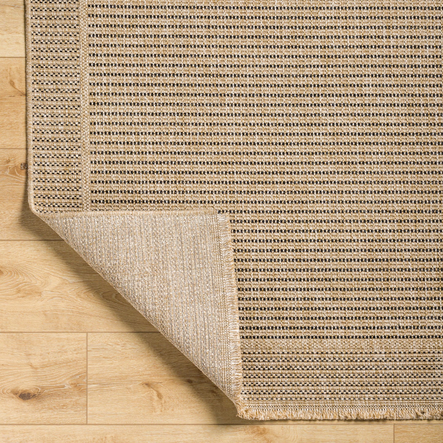 JEANNETTA Outdoor Jute-Look Teppich I In & Outdoor Boho Wetterfest Teppich für den Balkon, Terrasse, Garten I Beige, Schwarz