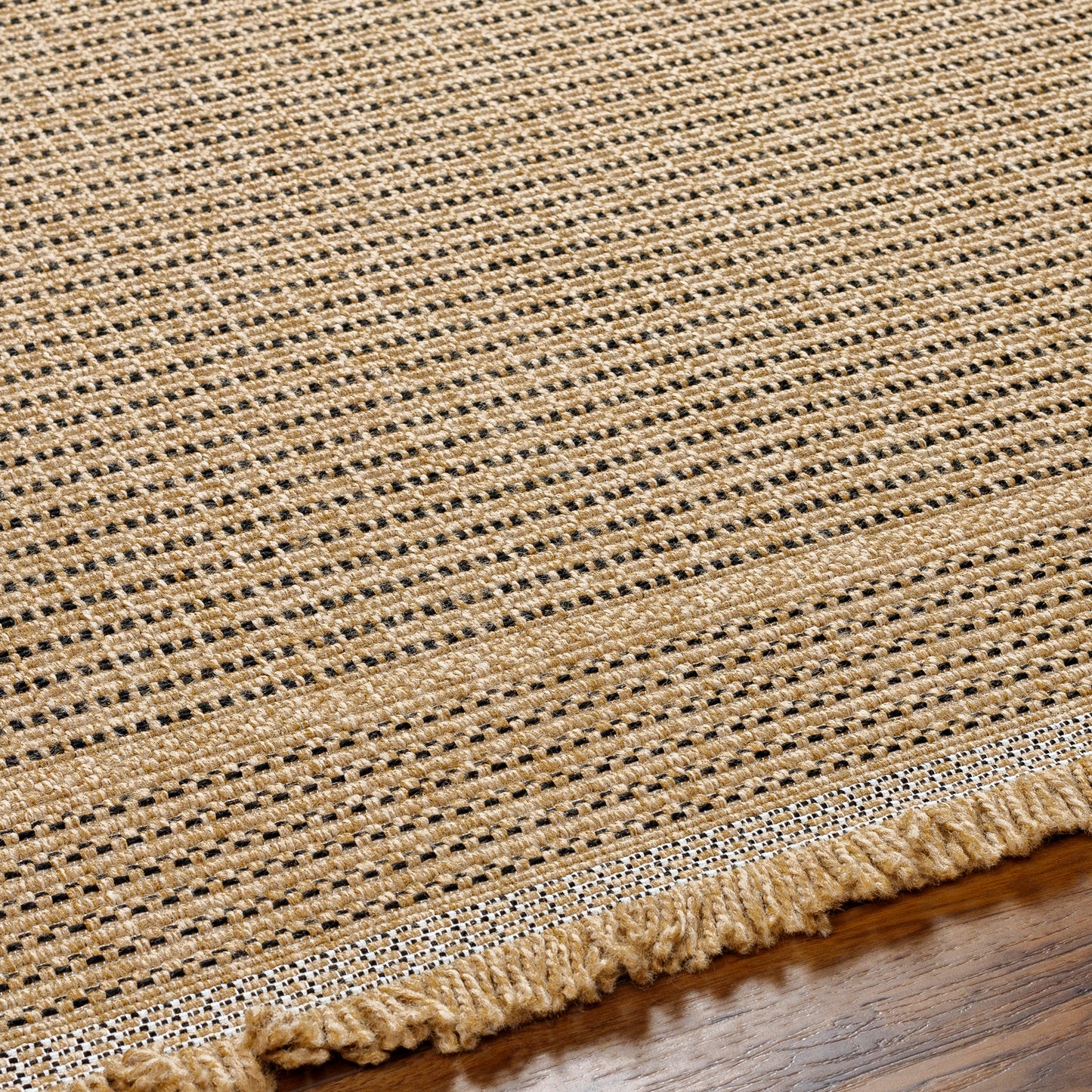 JEANNETTA Outdoor Jute-Look Teppich I In & Outdoor Boho Wetterfest Teppich für den Balkon, Terrasse, Garten I Beige, Schwarz