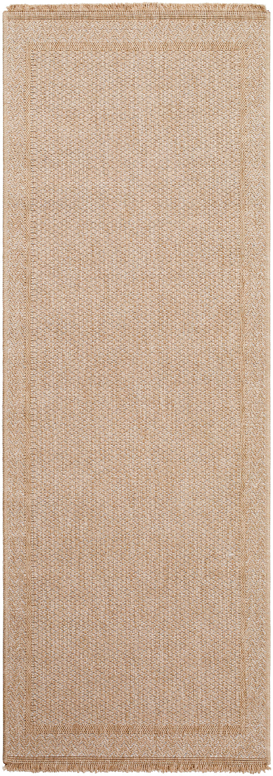 DONTAVIUS Outdoor Jute-Look Teppich I In & Outdoor Boho Wetterfest Teppich für den Balkon, Terrasse, Garten, Küche, Plegeleicht I Beige