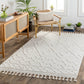 NETA Berber Teppich I Wohnzimmer, Esszimmer, Schalzimmer I Moderner Ethnischer Boho Kurzflor Teppich, Plegeleicht I Elfenbein