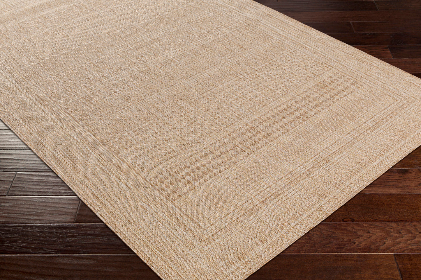 KELLOGG Outdoor Jute-Look Teppich I In & Outdoor Boho Wetterfest Teppich für den Balkon, Terrasse, Garten I Beige, Elfenbein