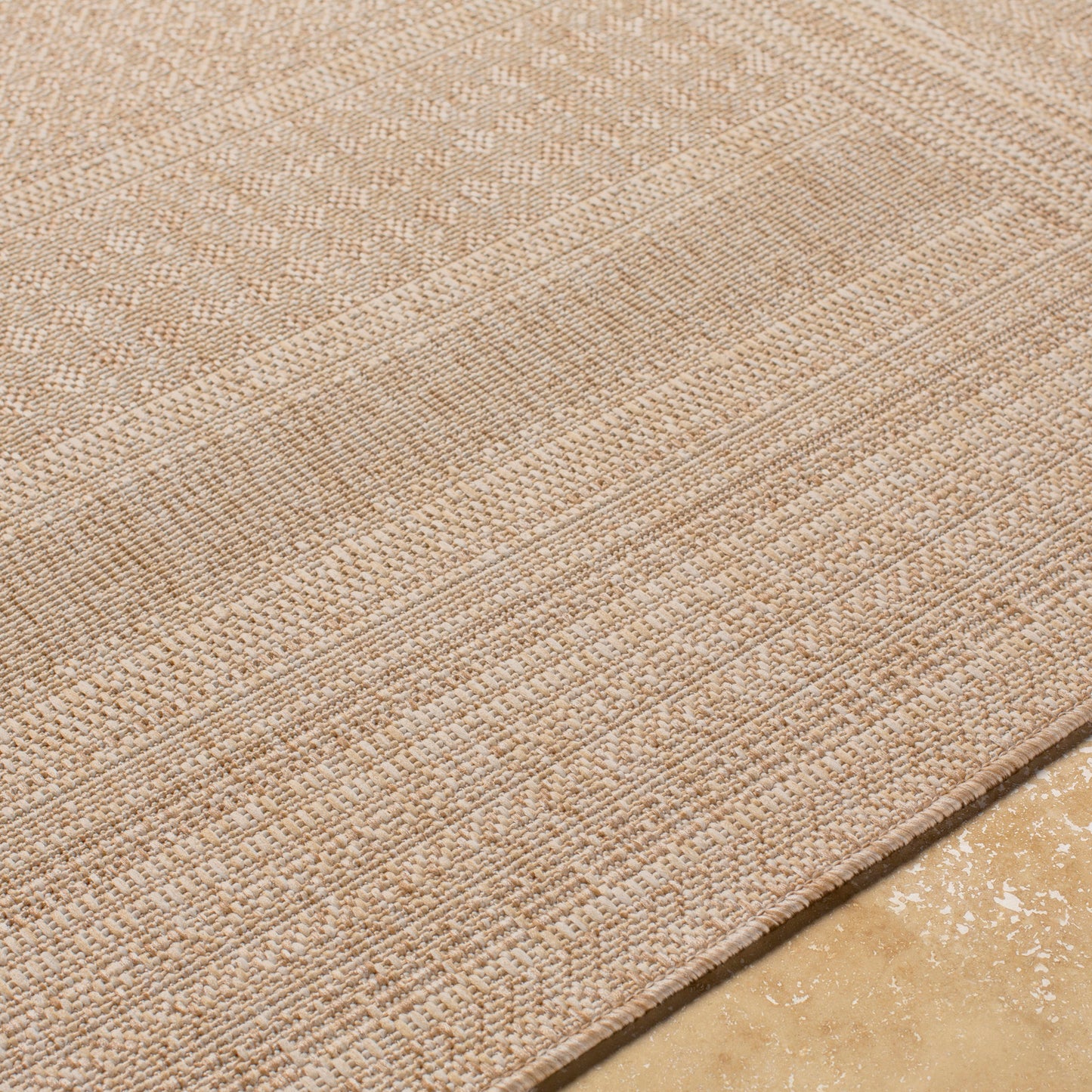 KELLOGG Outdoor Jute-Look Teppich I In & Outdoor Boho Wetterfest Teppich für den Balkon, Terrasse, Garten I Beige, Elfenbein