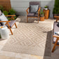 KIRKMAN Outdoor Jute-Look Teppich I In & Outdoor Boho Wetterfest Teppich für den Balkon, Terrasse, Garten I Elfenbein, Beige