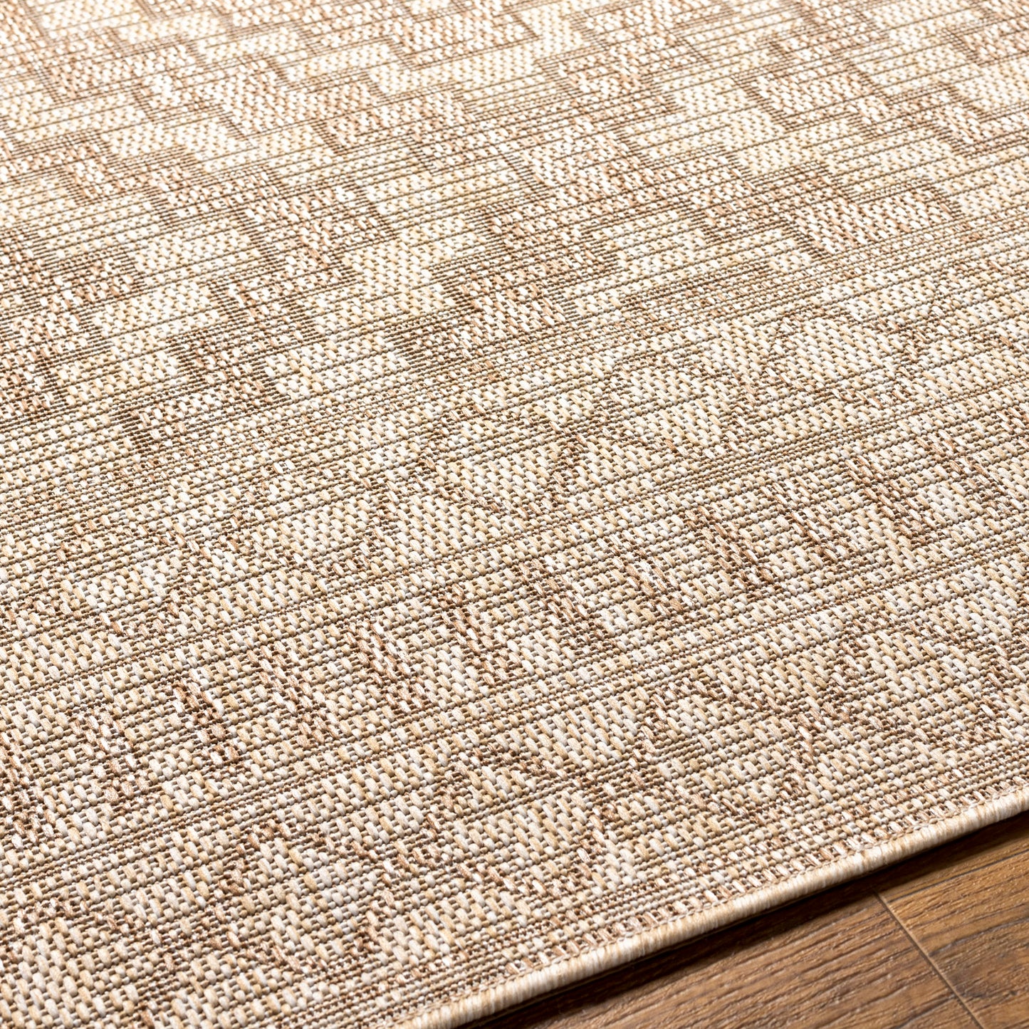 KIRKMAN Outdoor Jute-Look Teppich I In & Outdoor Boho Wetterfest Teppich für den Balkon, Terrasse, Garten I Elfenbein, Beige