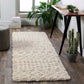 CARTER Shaggy Teppich I Läufer, Flur, Wohnzimmer, Schlafzimmer I Hochfloriger Boho Teppich, Weicher Langflor Teppich I Elfenbein, Beige